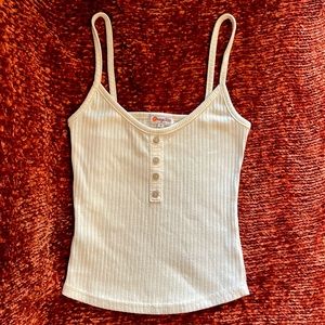 Off white skinny strap crop top, size small
